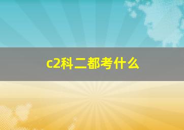 c2科二都考什么