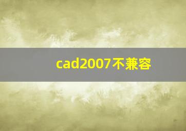 cad2007不兼容