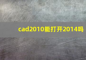 cad2010能打开2014吗