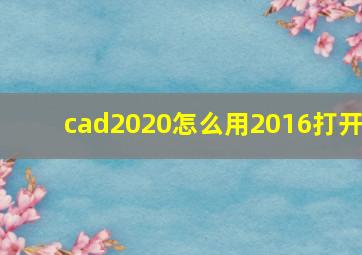 cad2020怎么用2016打开