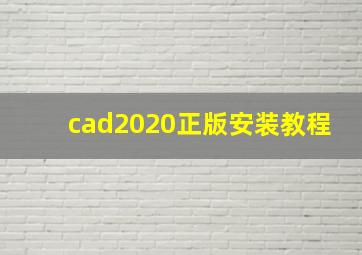 cad2020正版安装教程