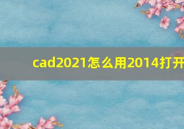 cad2021怎么用2014打开