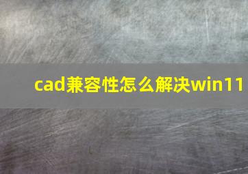 cad兼容性怎么解决win11