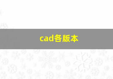 cad各版本