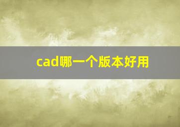 cad哪一个版本好用