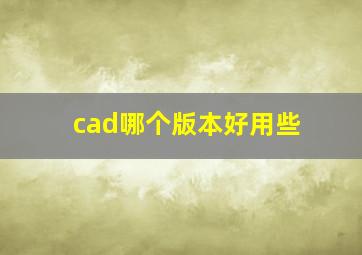 cad哪个版本好用些