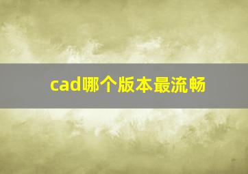 cad哪个版本最流畅