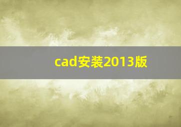 cad安装2013版