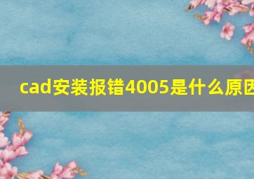 cad安装报错4005是什么原因