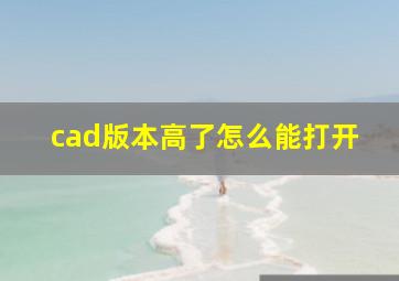 cad版本高了怎么能打开