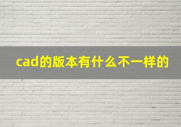 cad的版本有什么不一样的