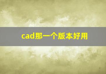 cad那一个版本好用