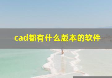 cad都有什么版本的软件