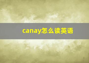 canay怎么读英语