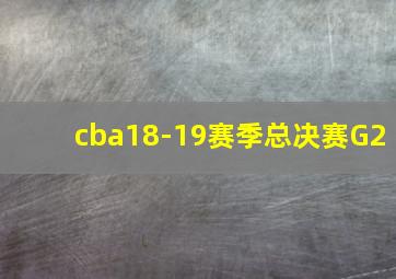 cba18-19赛季总决赛G2