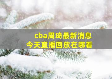 cba周琦最新消息今天直播回放在哪看