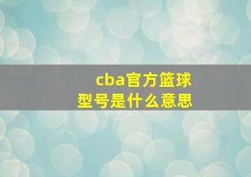 cba官方篮球型号是什么意思