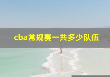 cba常规赛一共多少队伍