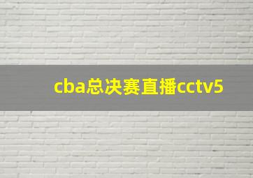 cba总决赛直播cctv5