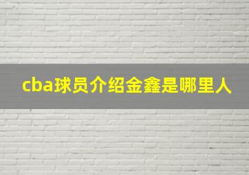 cba球员介绍金鑫是哪里人