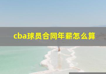 cba球员合同年薪怎么算