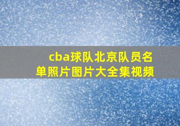 cba球队北京队员名单照片图片大全集视频