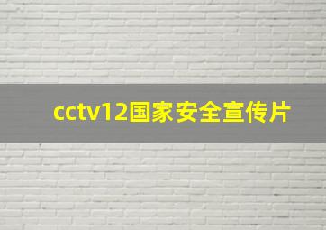 cctv12国家安全宣传片