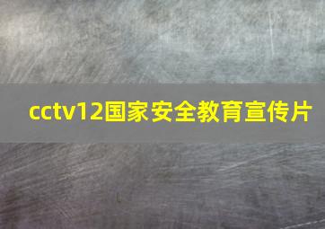 cctv12国家安全教育宣传片