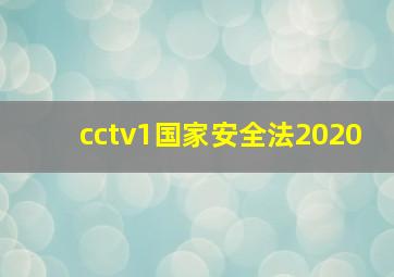 cctv1国家安全法2020