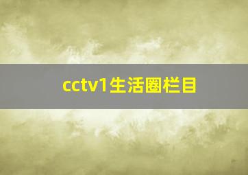 cctv1生活圈栏目