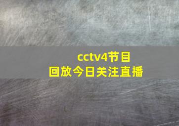 cctv4节目回放今日关注直播