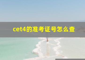 cet4的准考证号怎么查