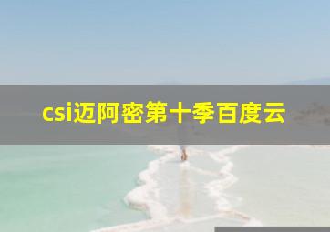 csi迈阿密第十季百度云