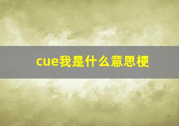 cue我是什么意思梗