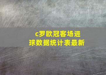 c罗欧冠客场进球数据统计表最新