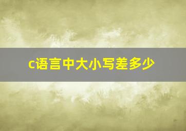 c语言中大小写差多少