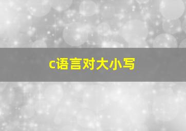 c语言对大小写