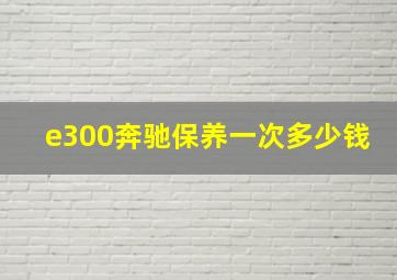 e300奔驰保养一次多少钱