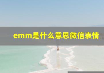 emm是什么意思微信表情