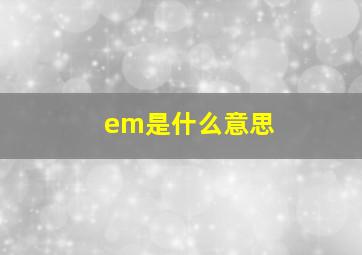 em是什么意思