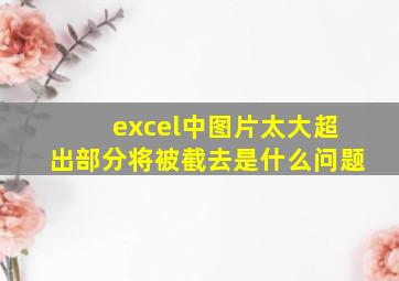 excel中图片太大超出部分将被截去是什么问题