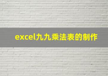 excel九九乘法表的制作