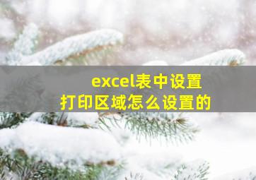 excel表中设置打印区域怎么设置的