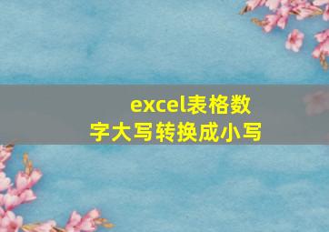 excel表格数字大写转换成小写