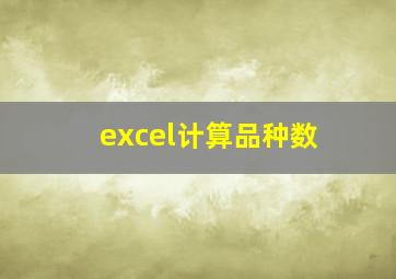 excel计算品种数