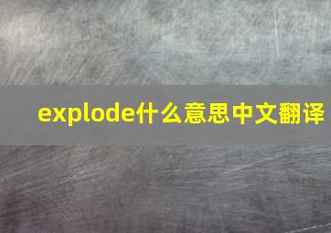 explode什么意思中文翻译