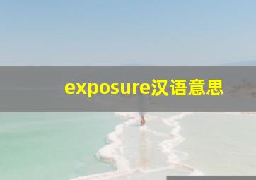 exposure汉语意思