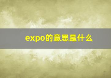 expo的意思是什么