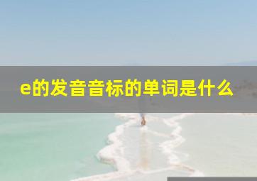 e的发音音标的单词是什么