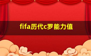 fifa历代c罗能力值